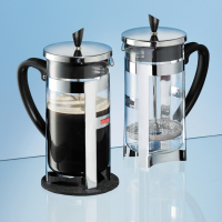 DELUXE PRESS 1 Deluxe coffee maker 1.0 L<br>1 felt coaster � 12 cm, black