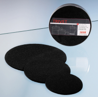 TRIVET 6 felt coasters, black, � 9 cm