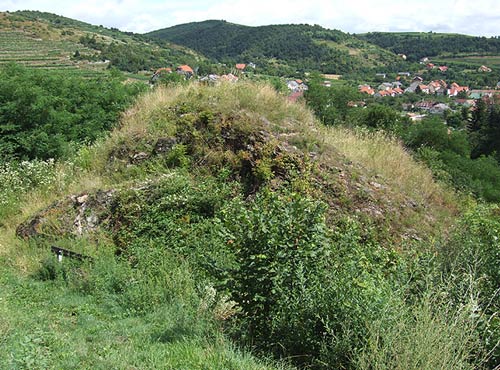 Imbach: Blick auf das Kernwerk mit dem Turmhügel von Westen. Foto: Olaf Wagener (2006)