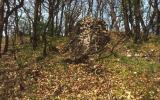 Stützpfeiler der Burg Zuvár bei Ipolydamásd, Foto: Zsuzsa Miklós (1983