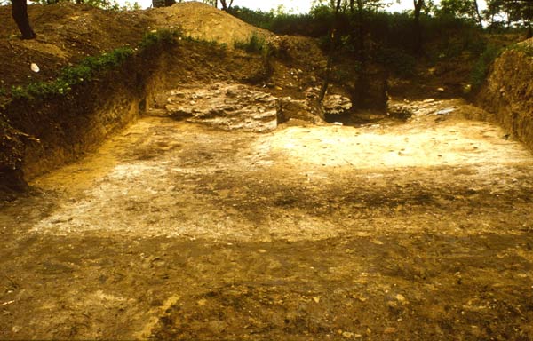 Die Freilegung der Reste des Turmgebäudes der Burg Lnyvr in Mende, Foto: Zsuzsa Mikls (1979)