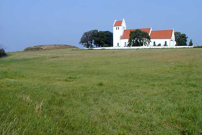 The castle mound and the church, photo: The National Museum of Denmark (2002)