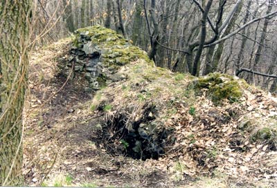 Mauerreste der Burg Bibervr bei Mrianosztra, Foto: Zsuzsa Mikls (1980)